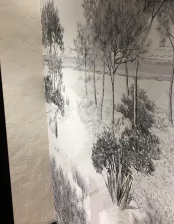 papier peint panoramique dans escaliers